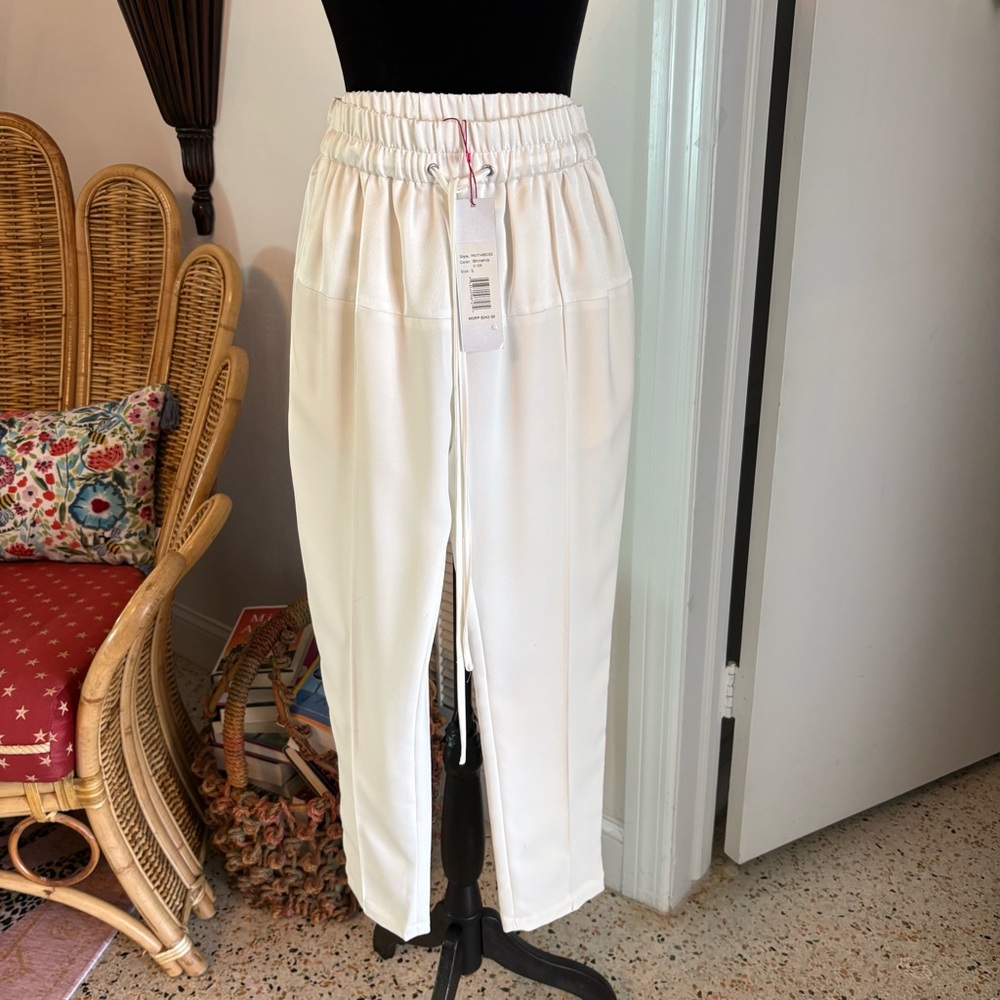 PARKER Designer White Dress Pants! NEW! Elastic waist! Pockets! Tags! True White